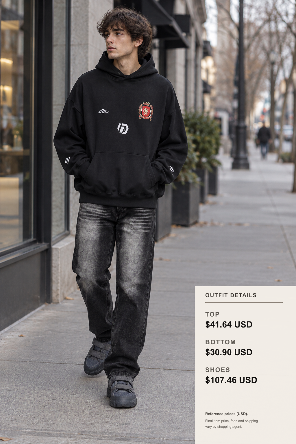 rhude Hoodie Layers for Fall-Winter Outfits outfit 2 full-body street style for fashionreps