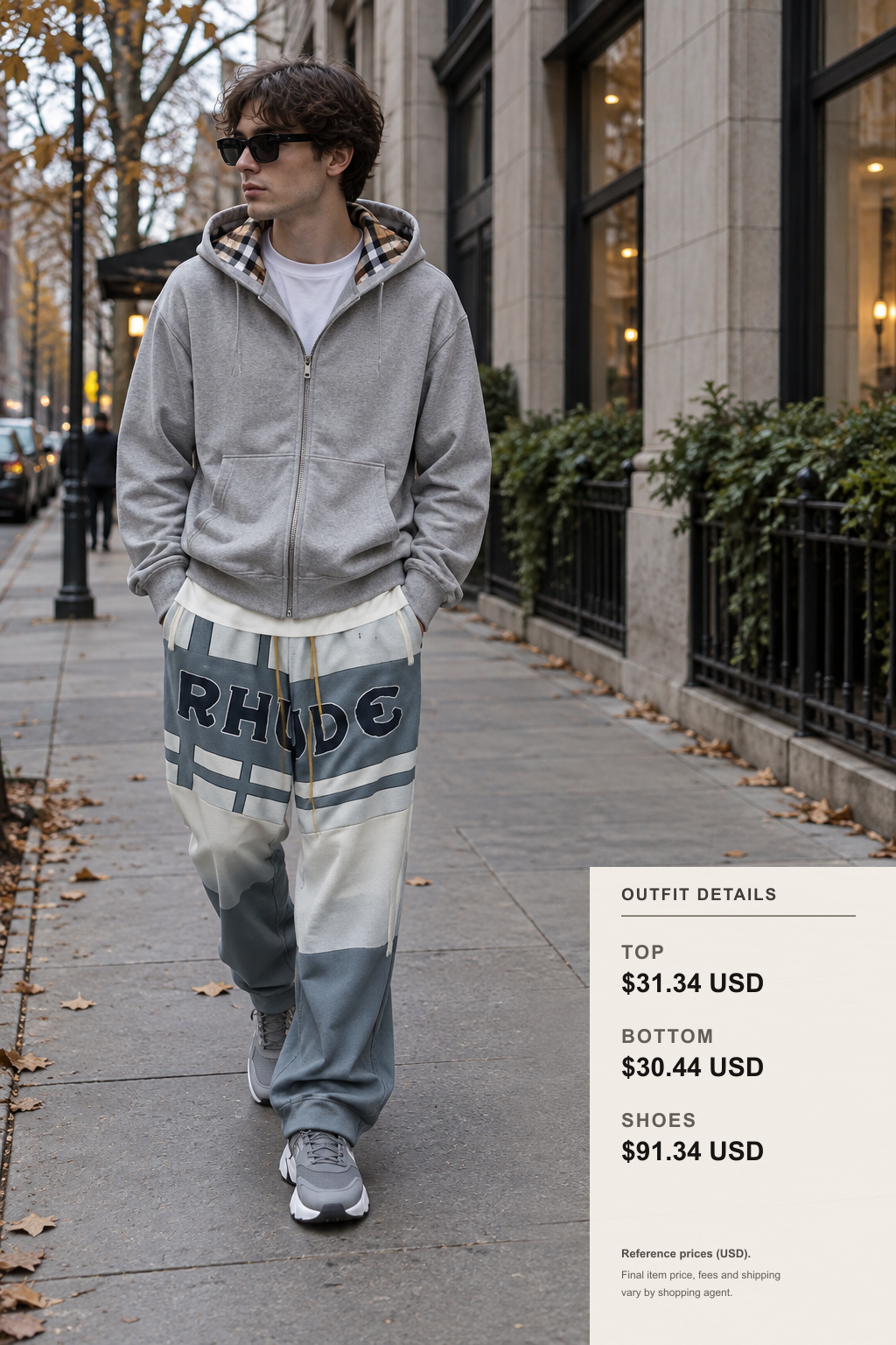 rhude Hoodie Layers for Fall-Winter Outfits outfit 1 full-body street style for fashionreps